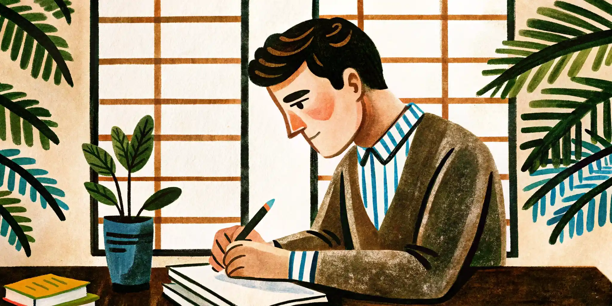 a man is writing something down in a notebook